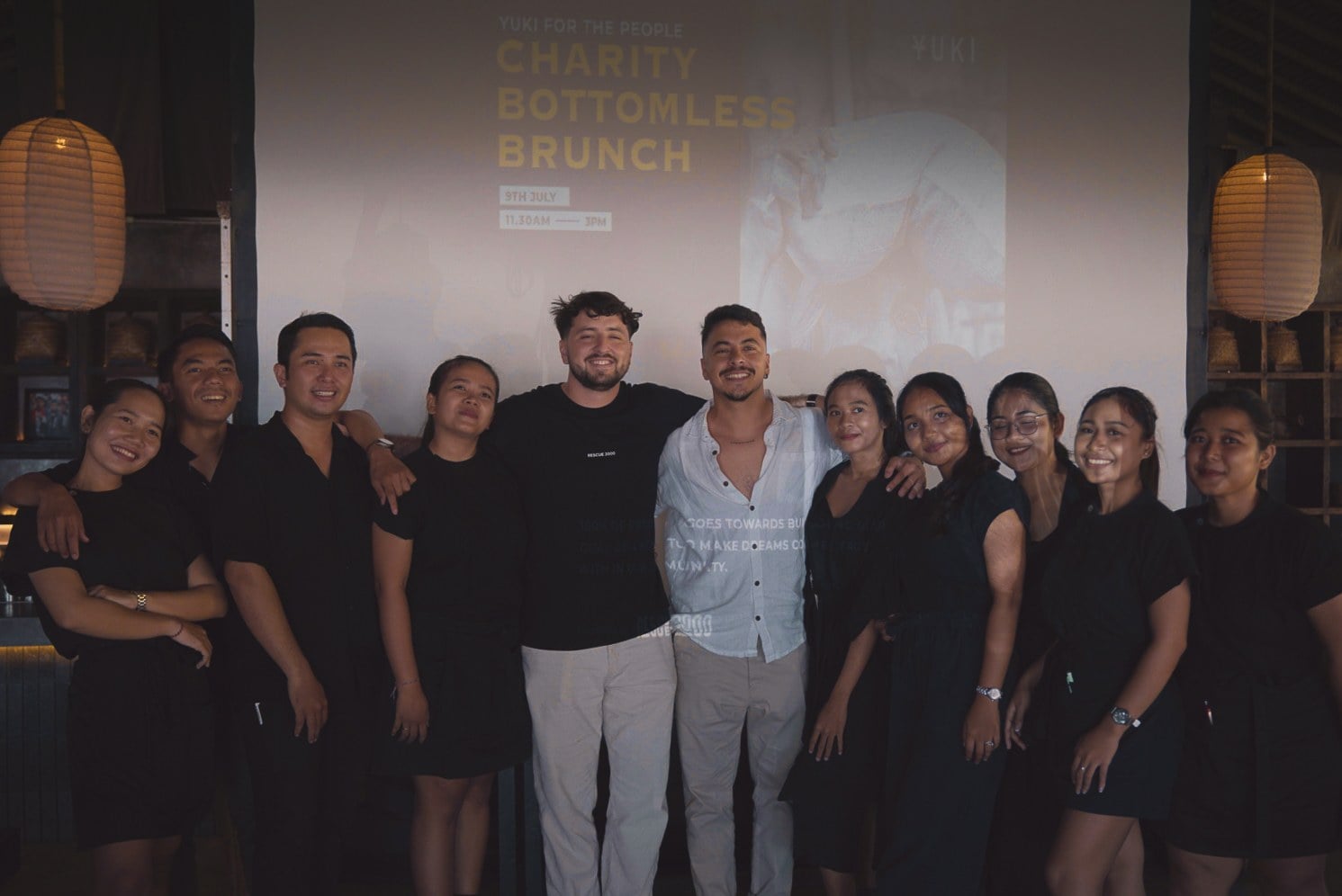 The Rescue 2000 team with the venue staff at a charity brunch fundraiser